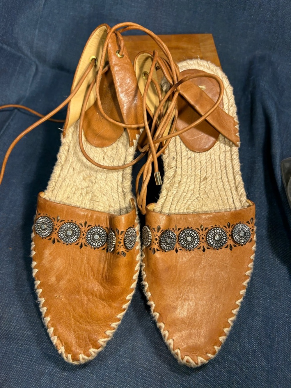 NWOT Belle by Sigerson Morrison leather flat espadrilles 5 - Picture 11 of 11